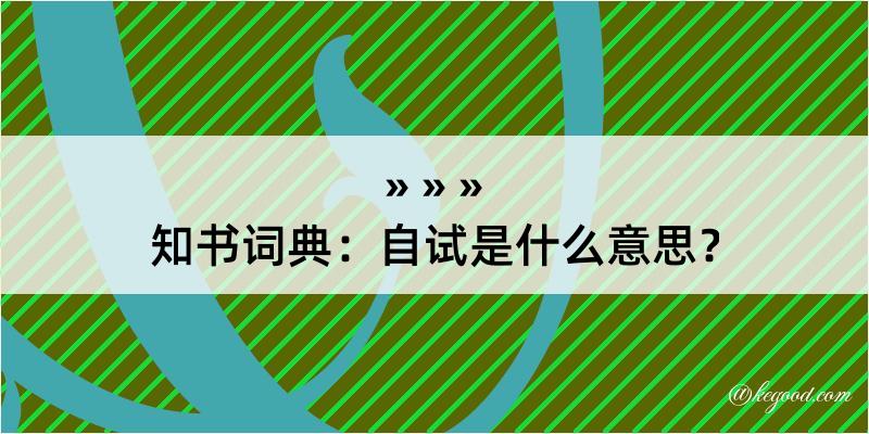 知书词典：自试是什么意思？