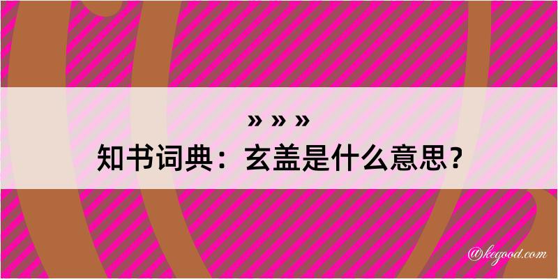 知书词典：玄盖是什么意思？