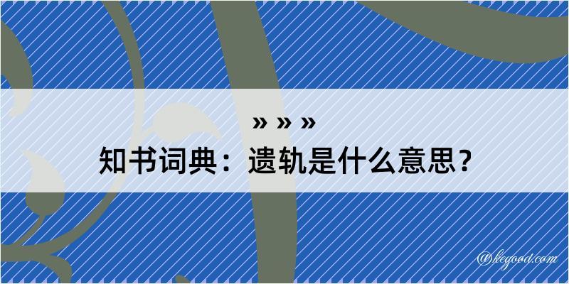 知书词典：遗轨是什么意思？