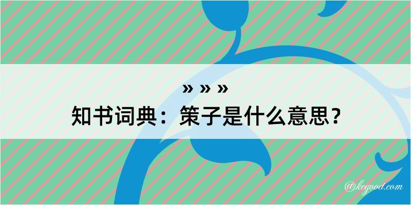 知书词典：策子是什么意思？