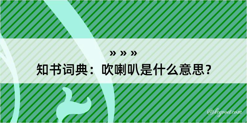 知书词典：吹喇叭是什么意思？