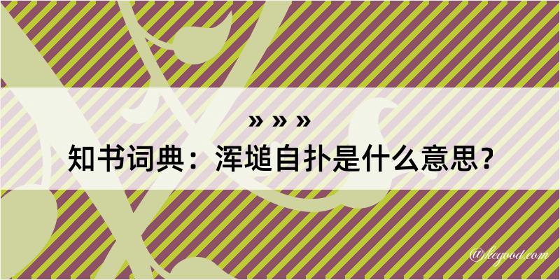 知书词典：浑塠自扑是什么意思？