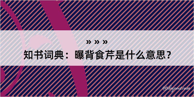 知书词典：曝背食芹是什么意思？