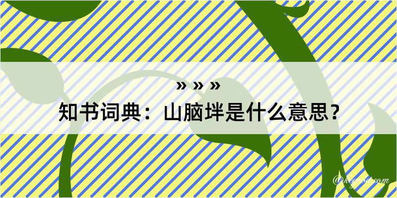 知书词典：山脑坢是什么意思？