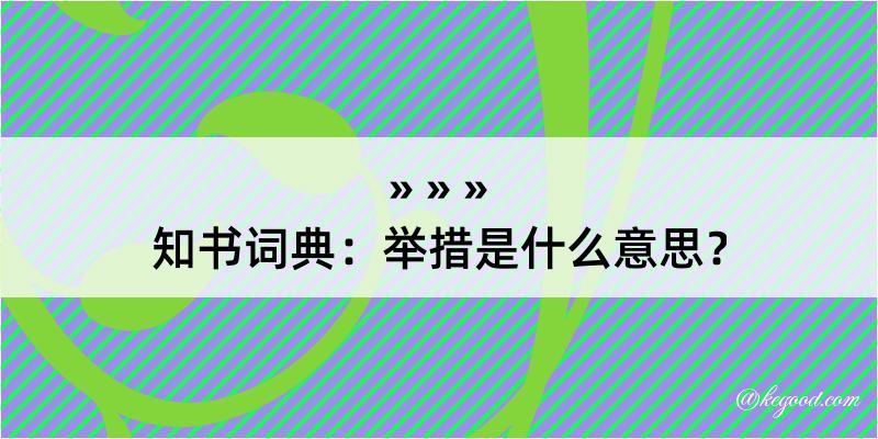 知书词典：举措是什么意思？