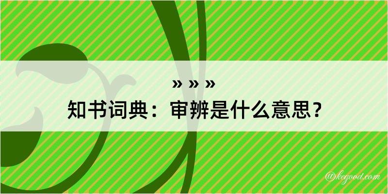 知书词典：审辨是什么意思？