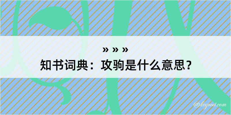 知书词典：攻驹是什么意思？