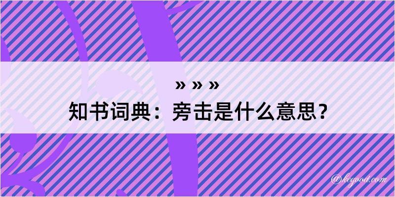 知书词典：旁击是什么意思？