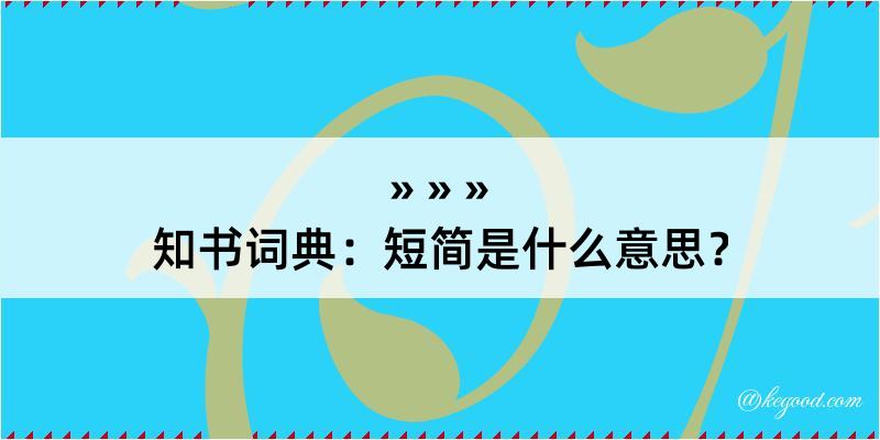 知书词典：短简是什么意思？