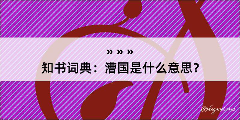 知书词典：漕国是什么意思？