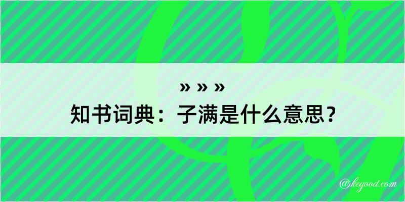 知书词典：子满是什么意思？