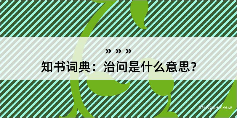 知书词典：治问是什么意思？