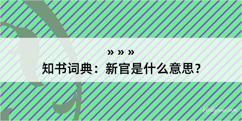 知书词典：新官是什么意思？