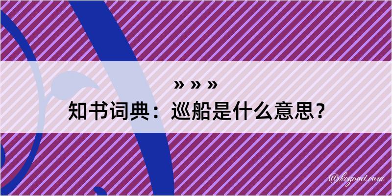 知书词典：巡船是什么意思？