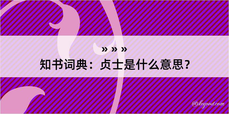 知书词典：贞士是什么意思？