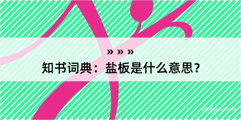 知书词典：盐板是什么意思？