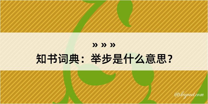 知书词典：举步是什么意思？