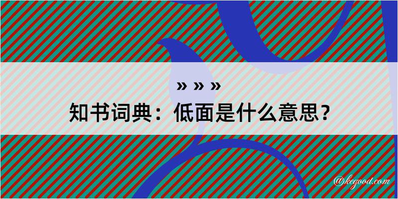 知书词典：低面是什么意思？