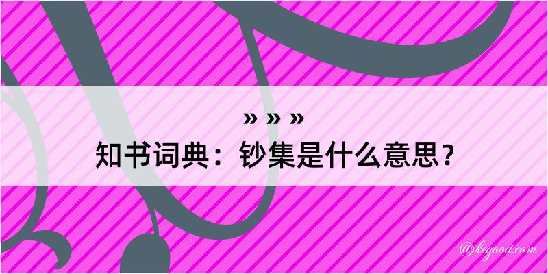 知书词典：钞集是什么意思？