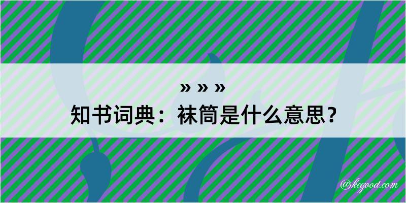 知书词典：袜筒是什么意思？