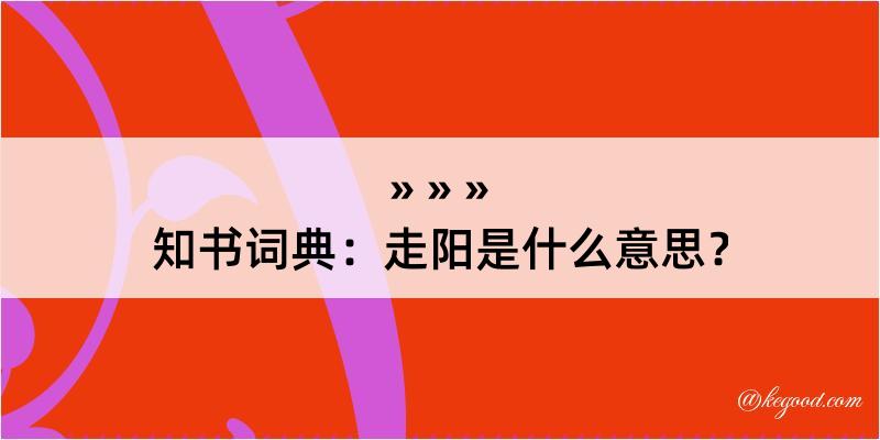 知书词典：走阳是什么意思？