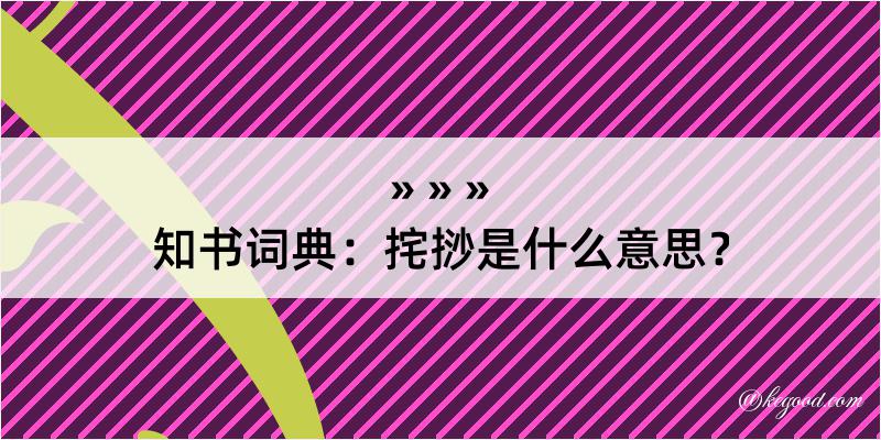 知书词典：挓挱是什么意思？