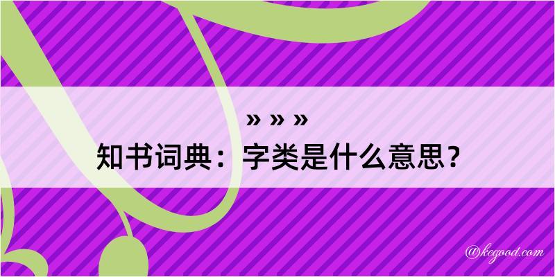 知书词典：字类是什么意思？