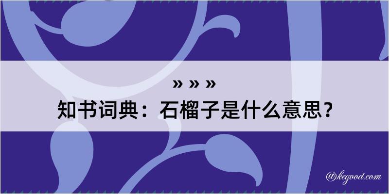 知书词典：石榴子是什么意思？