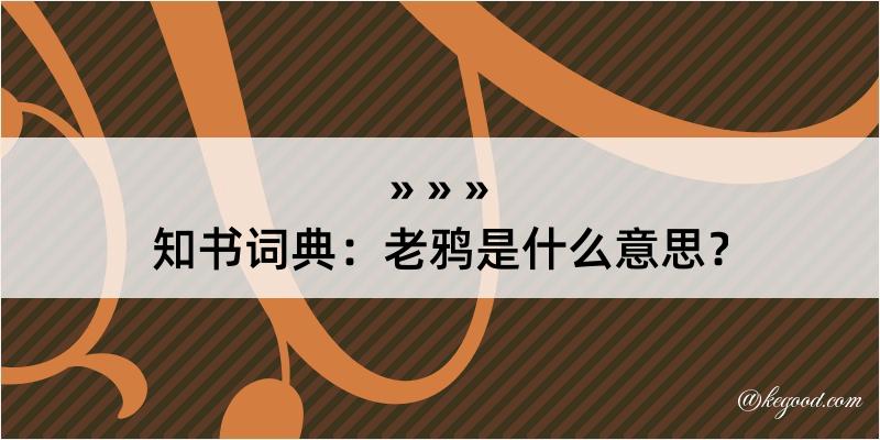 知书词典：老鸦是什么意思？