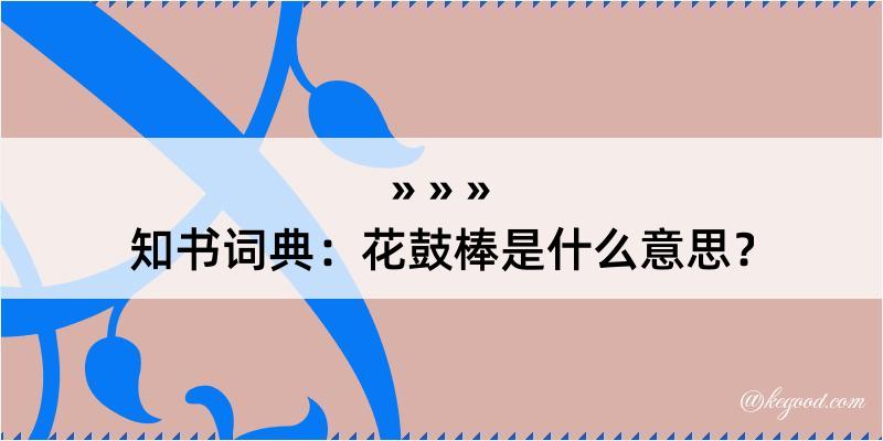 知书词典：花鼓棒是什么意思？