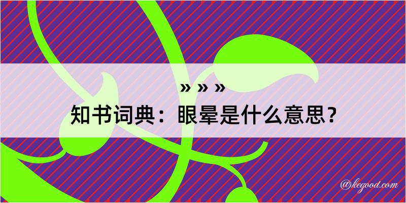 知书词典：眼晕是什么意思？