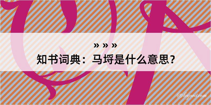 知书词典：马埒是什么意思？