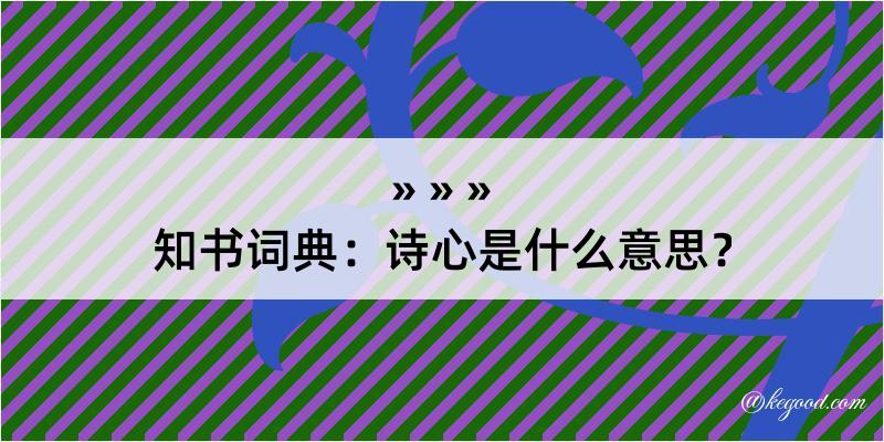 知书词典：诗心是什么意思？