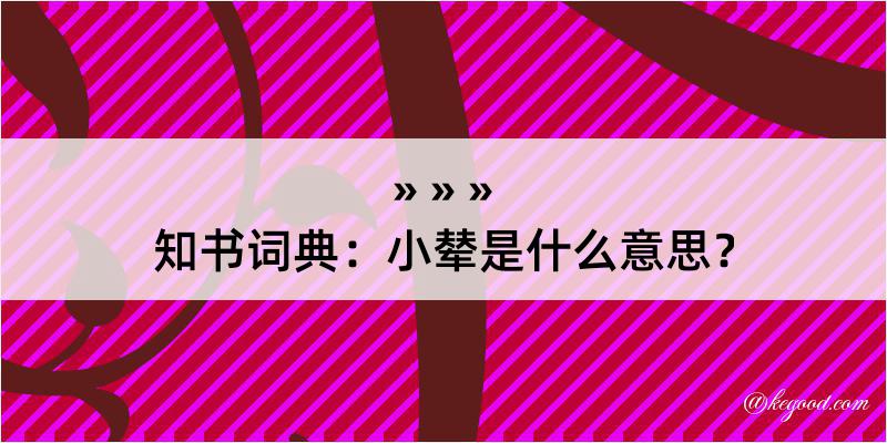 知书词典：小辇是什么意思？