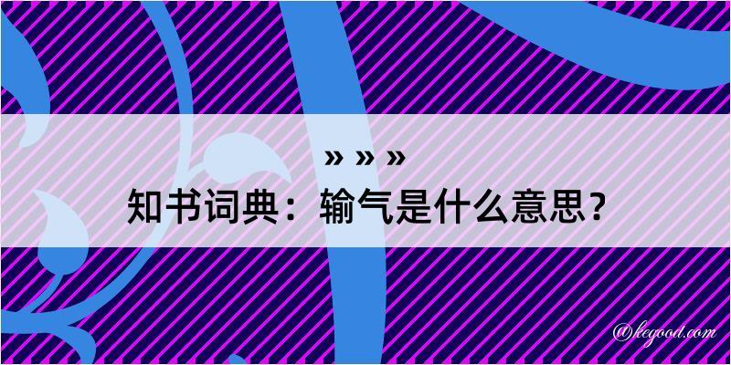 知书词典：输气是什么意思？