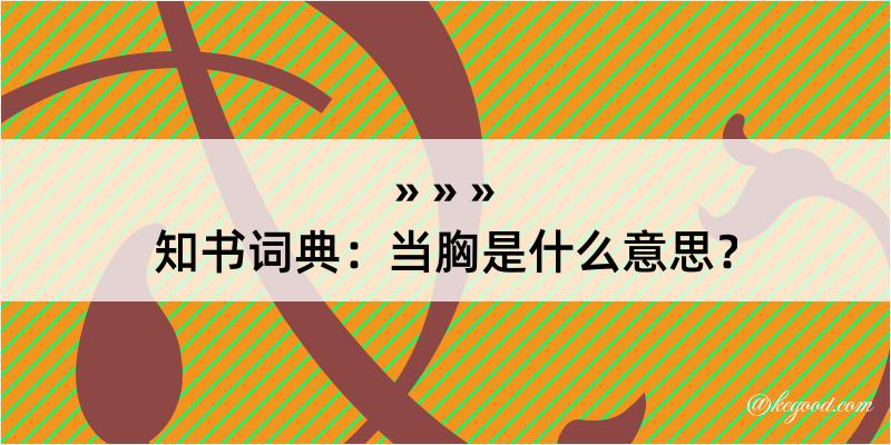 知书词典：当胸是什么意思？