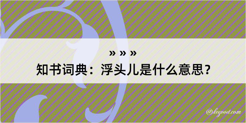 知书词典：浮头儿是什么意思？