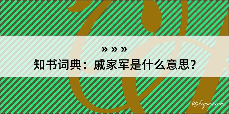 知书词典：戚家军是什么意思？