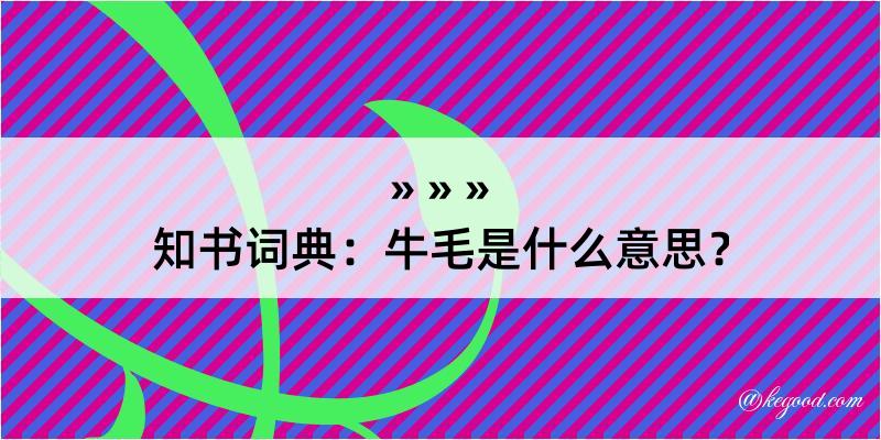 知书词典：牛毛是什么意思？