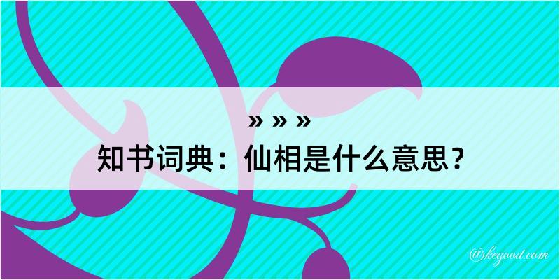 知书词典：仙相是什么意思？