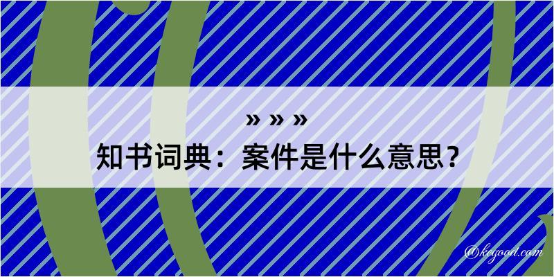 知书词典：案件是什么意思？