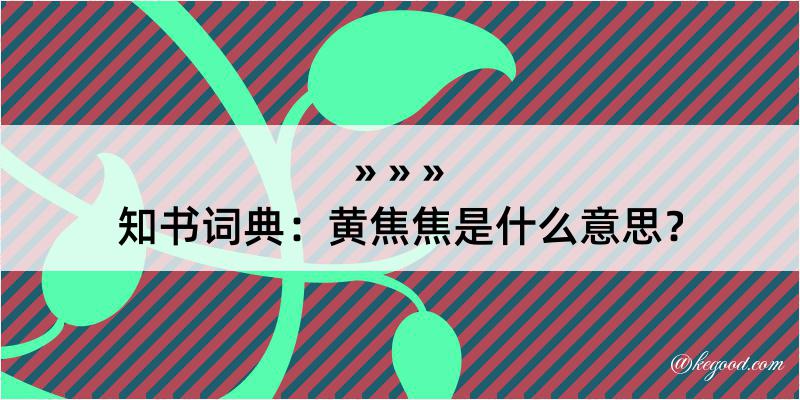 知书词典：黄焦焦是什么意思？