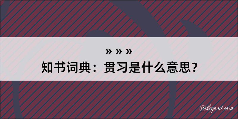 知书词典：贯习是什么意思？