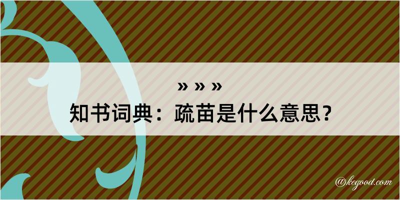 知书词典：疏苗是什么意思？