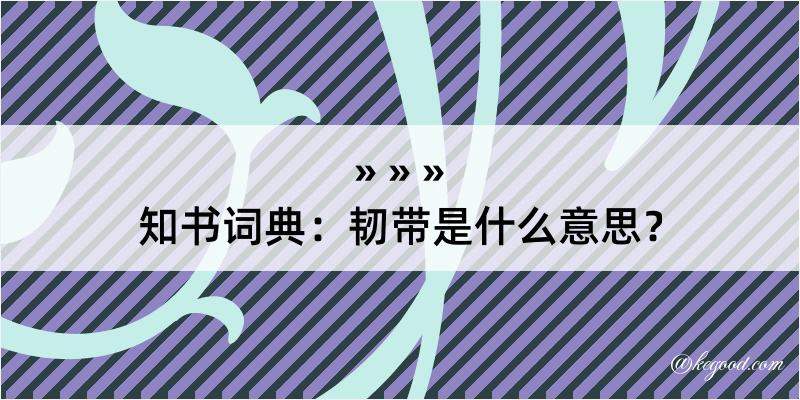 知书词典：韧带是什么意思？