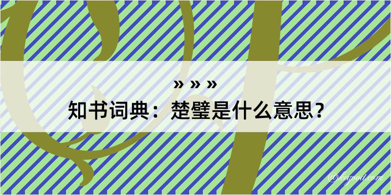 知书词典：楚璧是什么意思？