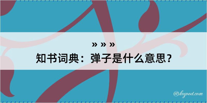 知书词典：弹子是什么意思？