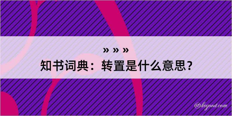 知书词典：转置是什么意思？