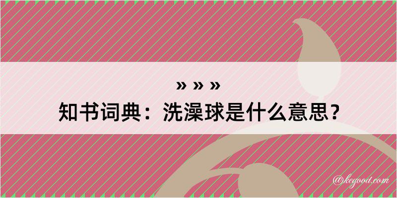 知书词典：洗澡球是什么意思？