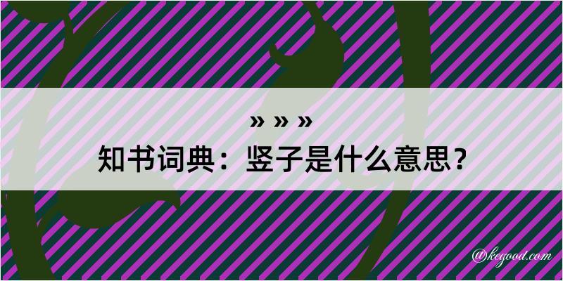 知书词典：竖子是什么意思？